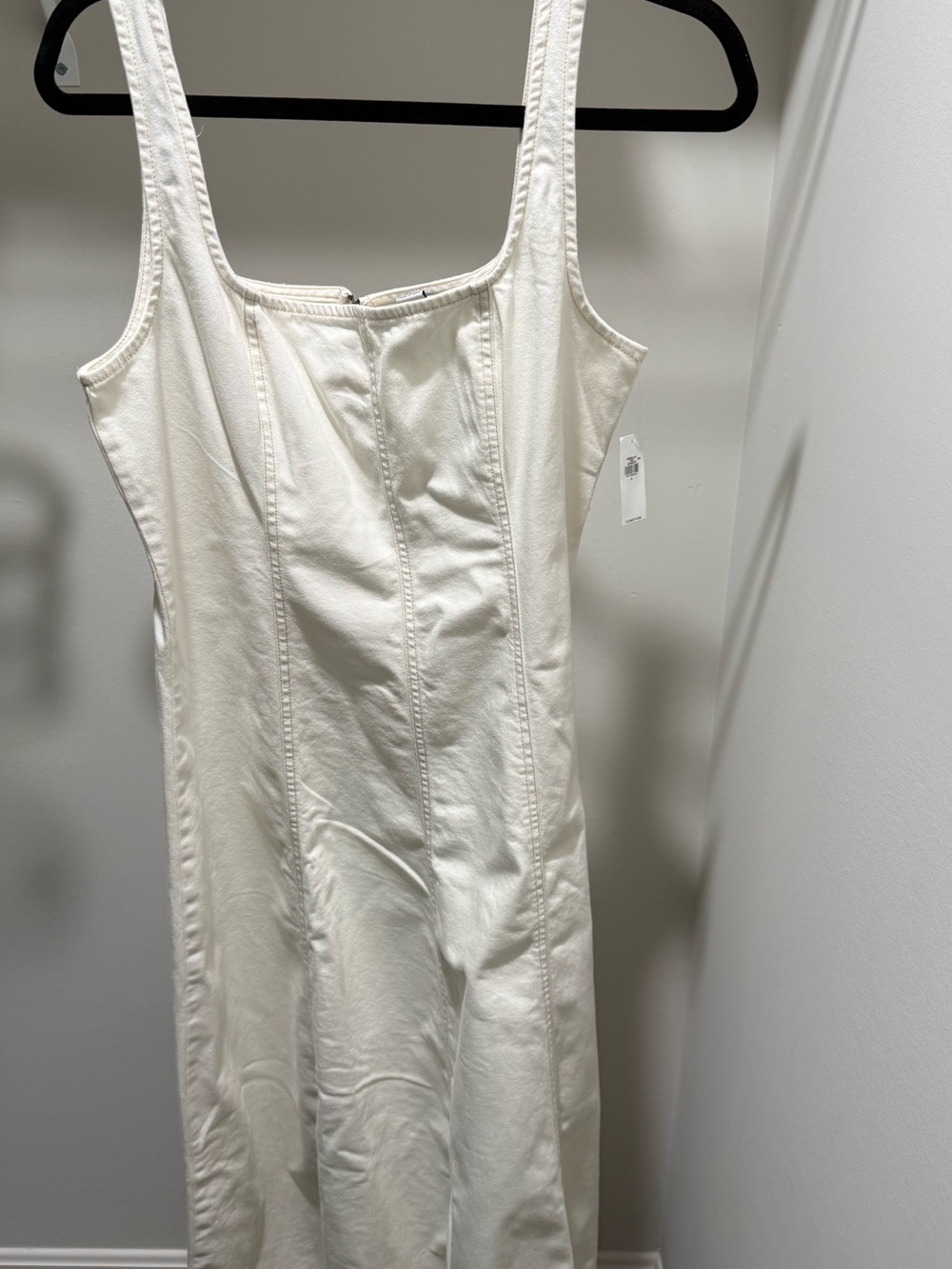 Old Navy Denim Cream Maxi Dress with Tank Straps